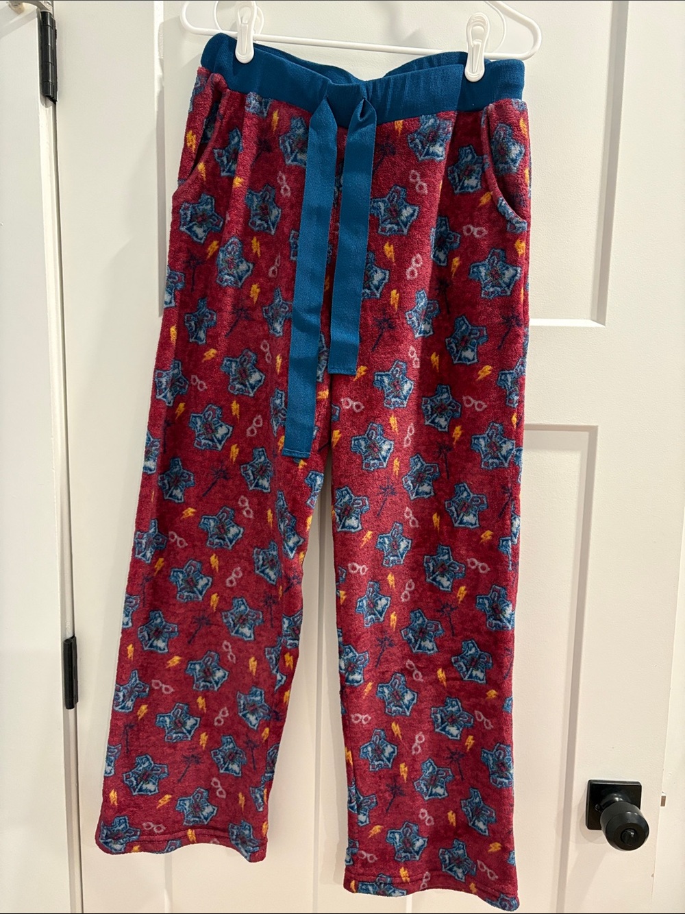 Harry Potter Red Fleece Pajama Pants with Blue Waistband